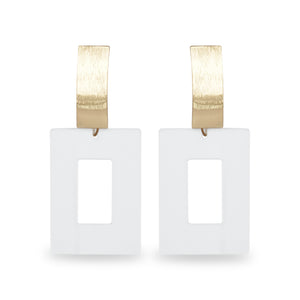 CLASSY TRANSPARENT RECTANGULAR EARRING