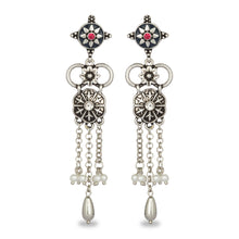 Load image into Gallery viewer, INDO WESTERN CLASSY SILVER EARRING