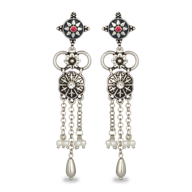 INDO WESTERN CLASSY SILVER EARRING