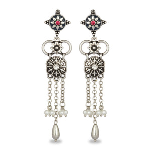 INDO WESTERN CLASSY SILVER EARRING