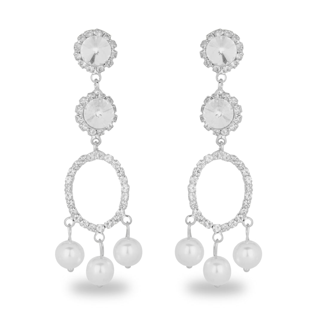 ELEGANT PEARL DROP LONG EARRING