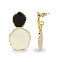 Load image into Gallery viewer, BLACK AND WHITE ENAMEL EARRING