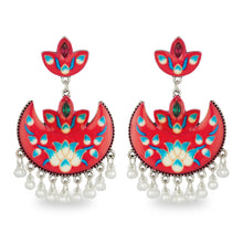 Load image into Gallery viewer, RED HAND PAINTED AFGHANI EARRING