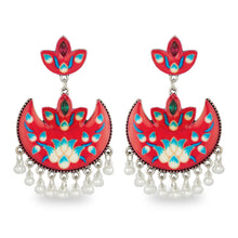 Load image into Gallery viewer, RED HAND PAINTED AFGHANI EARRING