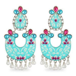 BLUE HAND PAINTED AFGHANI EARRING