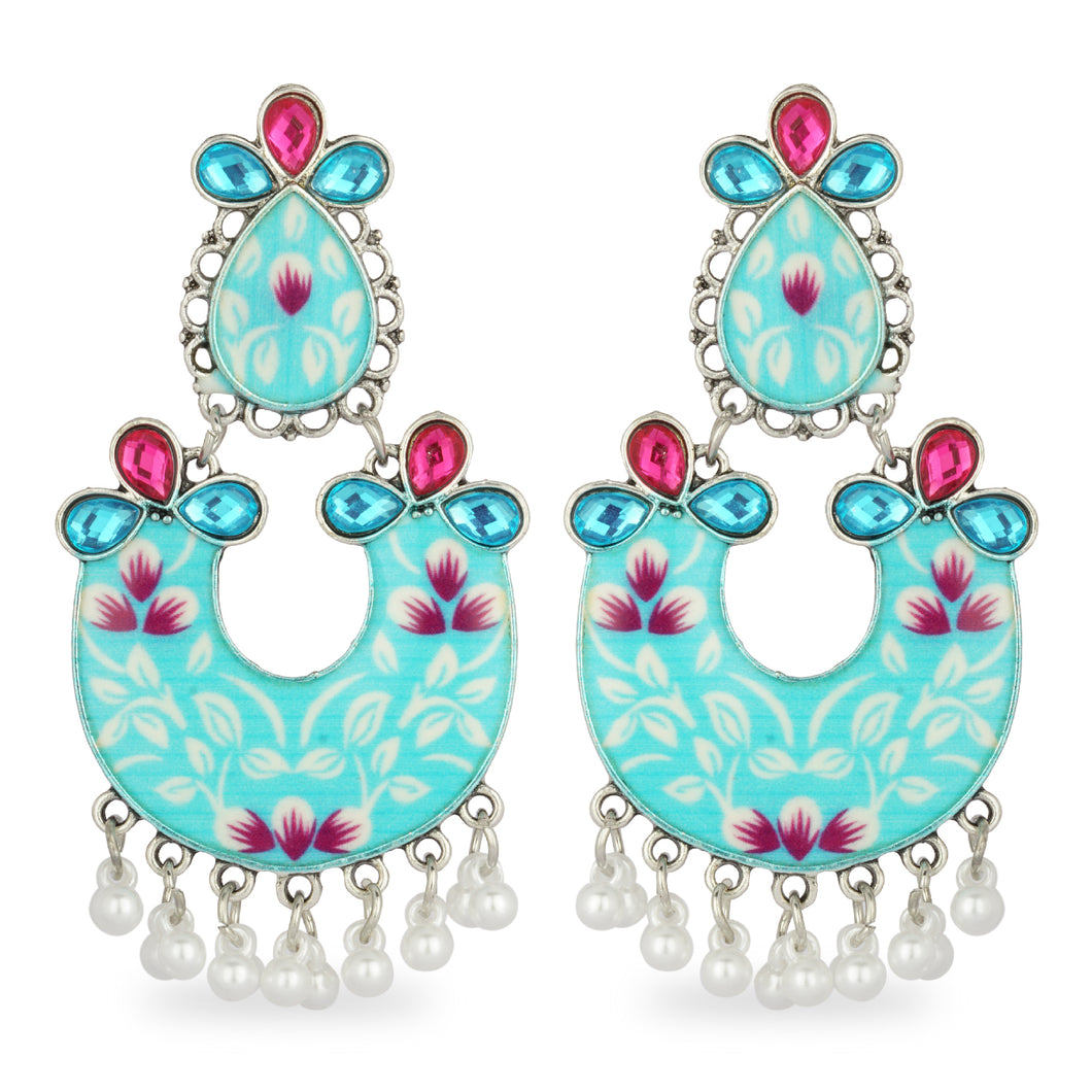 BLUE HAND PAINTED AFGHANI EARRING