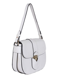 Gold Motif Handbag-White