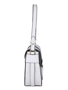 Gold Motif Handbag-White