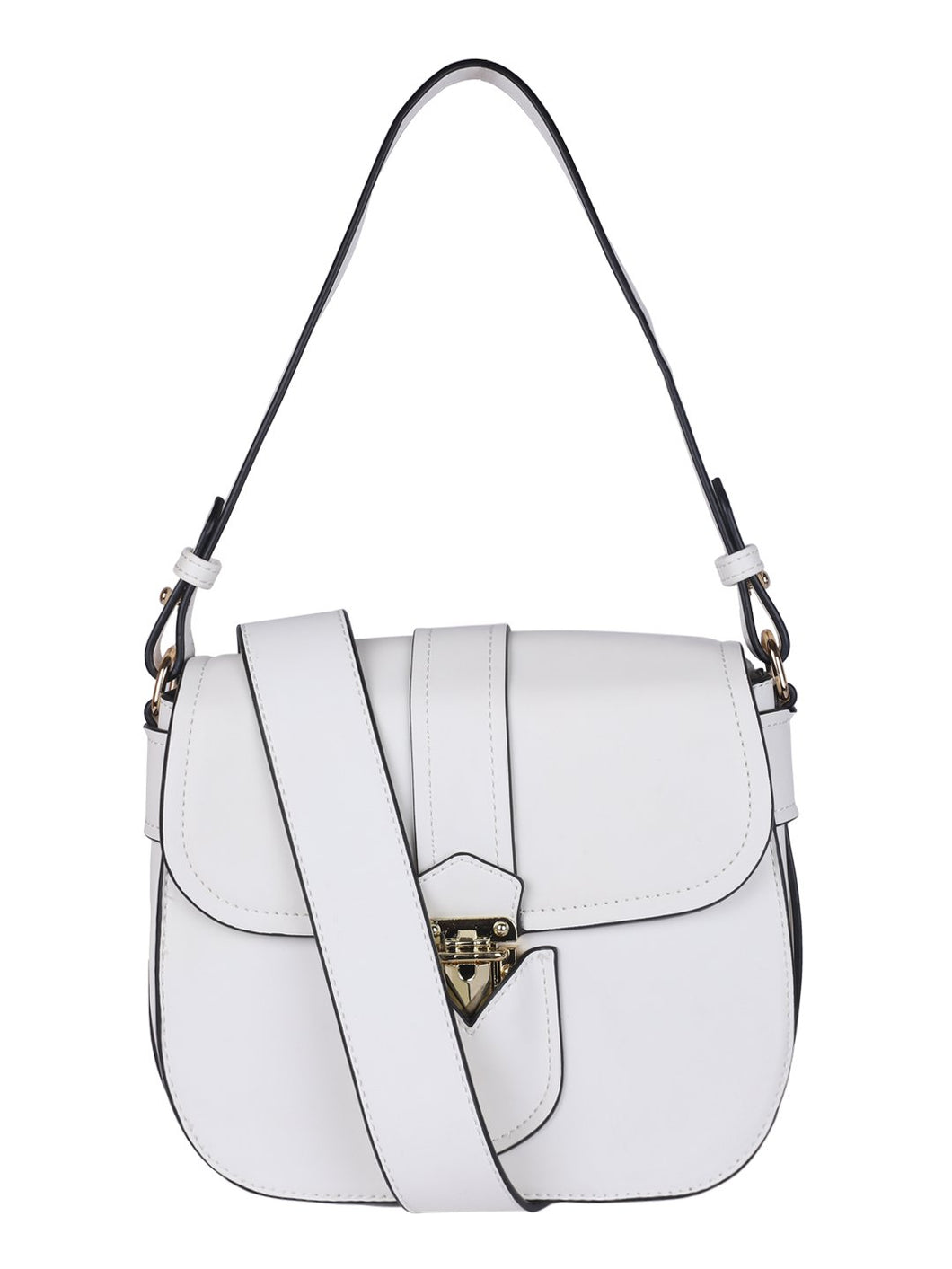 Gold Motif Handbag-White