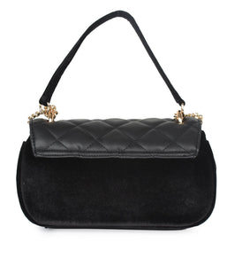 Pearl Detail Quilted Sling-Black