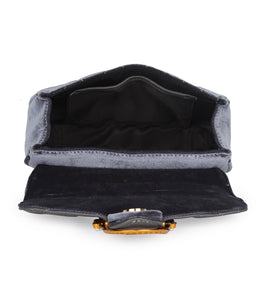 Pearl Detail Quilted Sling-Grey