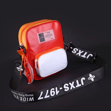 ORANGE AND WHITE TRENDY SLING BAG