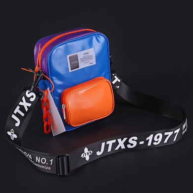 BLUE AND ORANGE TRENDY SLING BAG