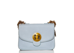 Light Blue Sling Bag with Twist Lock Buckle