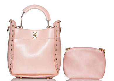 Pink Hue and Studs Handbag - Pink