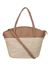 Load image into Gallery viewer, Two-toned Straw Tote-Brown