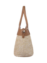 Load image into Gallery viewer, Two-toned Straw Tote-Brown