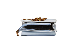 Light Blue Sling Bag with Twist Lock Buckle