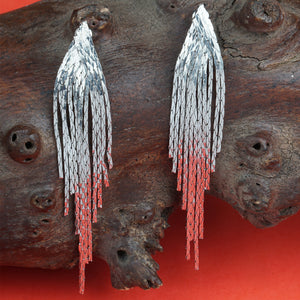 Silver Earings | Long Chain | Waterfall |Vintage