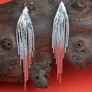 Silver Earings | Long Chain | Waterfall |Vintage