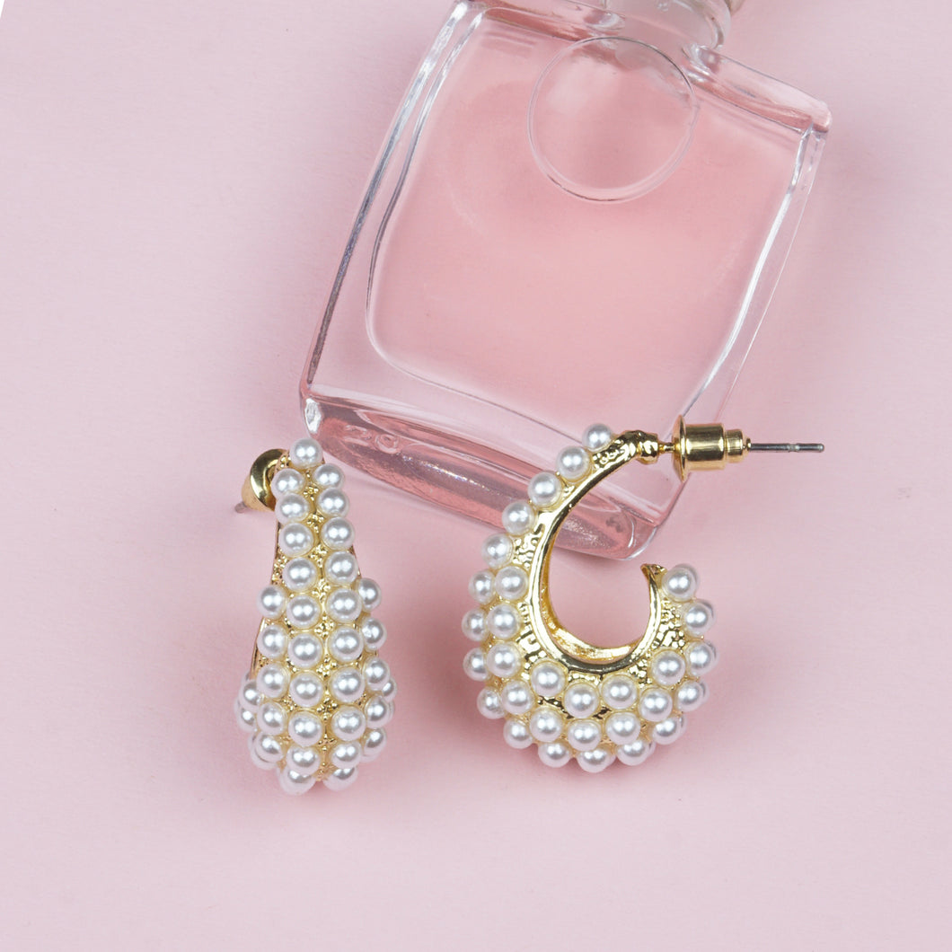 Golden Earings | Hoop | Earings Round | Pearl