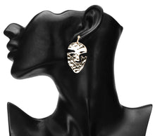 Load image into Gallery viewer, UNIQUE FACE SHAPED GOLD DROP EARRINGS