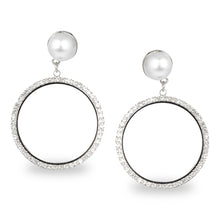 Load image into Gallery viewer, CIRCULAR DANGLING EARRING WITH ZIRCON STONES