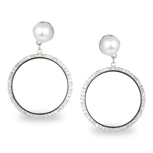CIRCULAR DANGLING EARRING WITH ZIRCON STONES
