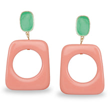 Load image into Gallery viewer, PINK AND BLUE GEOMETRIC CLASSY EARRINGS