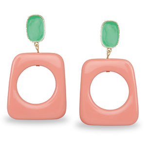 PINK AND BLUE GEOMETRIC CLASSY EARRINGS