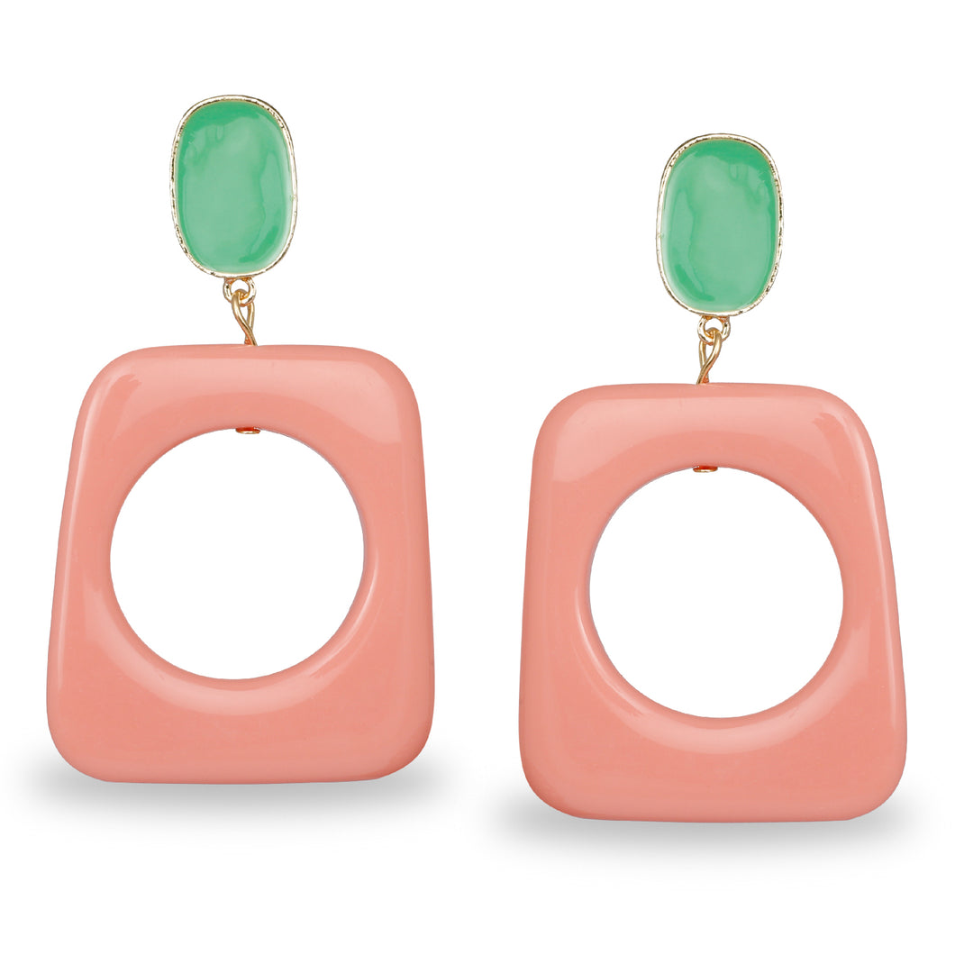 PINK AND BLUE GEOMETRIC CLASSY EARRINGS