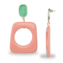 Load image into Gallery viewer, PINK AND BLUE GEOMETRIC CLASSY EARRINGS