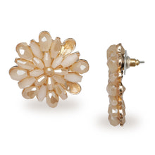 Load image into Gallery viewer, FLORAL BEADED LARGE PEACH STUD EARRINGS