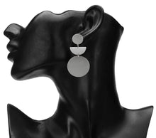 Load image into Gallery viewer, SUN N MOON SHAPED SILVER PARTY EARRINGS