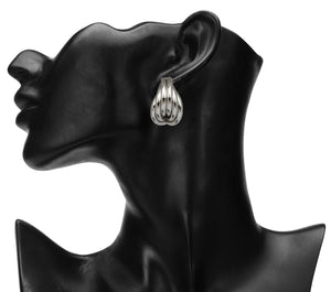 SILVER TWISTED CASUAL EARRINGS