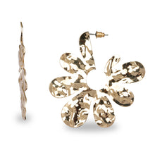 Load image into Gallery viewer, GLOSSY GOLDEN FLOWER STATEMENT PARTY EARRINGS
