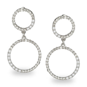 CIRCULAR SILVER EMBELLISHED PARTY EARRINGS