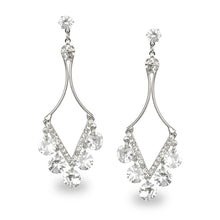 Load image into Gallery viewer, DELICATE SILVER V SHAPED PARTY EARRINGS