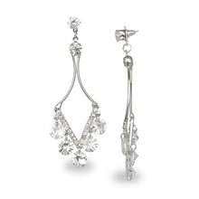 Load image into Gallery viewer, DELICATE SILVER V SHAPED PARTY EARRINGS