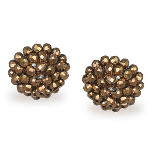 FLORAL SHIMMERING BRONZE STUD EARRINGS