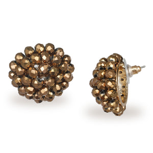 FLORAL SHIMMERING BRONZE STUD EARRINGS