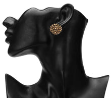 Load image into Gallery viewer, FLORAL SHIMMERING BRONZE STUD EARRINGS