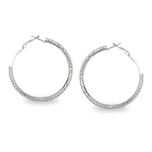 CLASSIC EMBELLISHED SILVER HOOPS