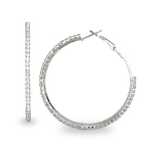 Load image into Gallery viewer, CLASSIC EMBELLISHED SILVER HOOPS