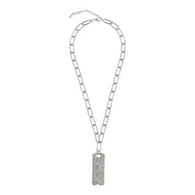 Load image into Gallery viewer, SILVER LINKED CHAIN NECKLACE WITH RULER SCALE PENDANT