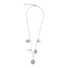 Load image into Gallery viewer, SILVER LINKED CHAIN NECKLACE WITH CHARMS