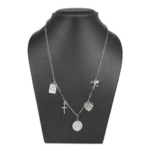 Load image into Gallery viewer, SILVER LINKED CHAIN NECKLACE WITH CHARMS